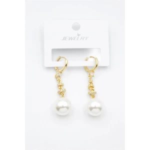 İEG Taşlı İnci Küpe - Altın