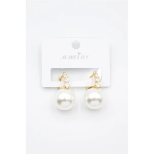 İEG® Taşlı İnci Küpe - Altın