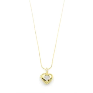 İEG Taşlı Kalp Kolye - Altın