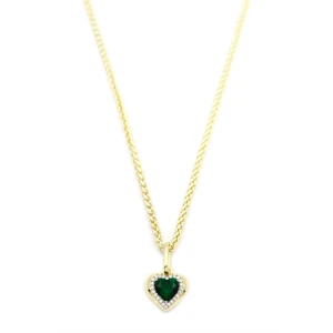 ieg™ Taşlı Kalp Kolye - Yeşil