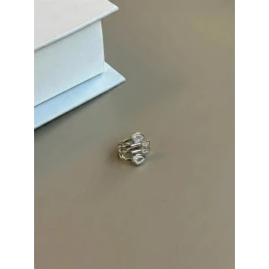 ieg™ Taşlı Kıkırdak Küpe - Gümüş