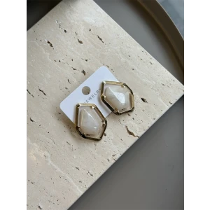 ieg™ Taşlı Küpe - Krem