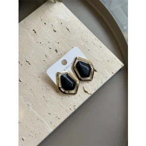 ieg™ Taşlı Küpe - Siyah