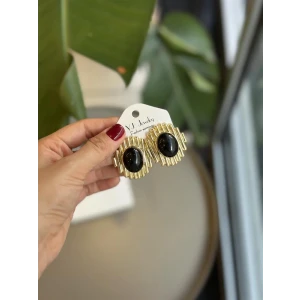 İEG® Taşlı Küpe - Siyah