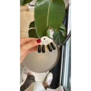 İEG® Taşlı Küpe - Siyah