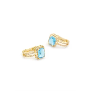 ieg™ Taşlı Küpe - Turkuaz