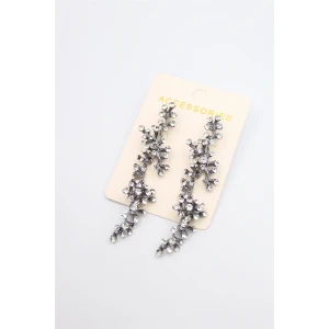 ieg™ Taşlı Mercan Küpe - Siyah