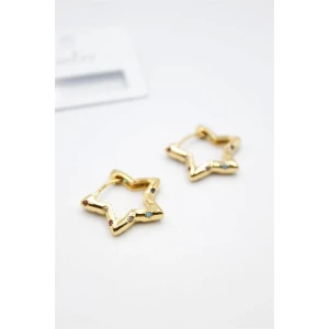 İEG Taşlı Yıldız Küpe - Altın