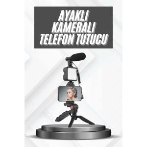 ieg™ Telefon Tutucu Mikrofonlu Işıklı Youtuber Video Kayıt
