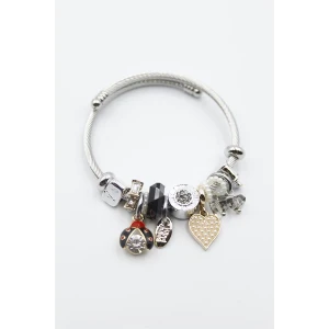 İEG Uğur Böceği Charmlı Bilezik - Siyah