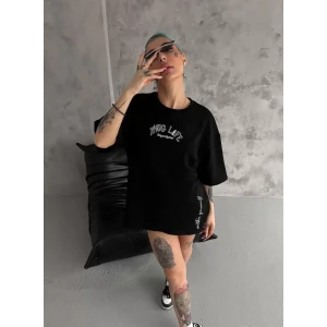 ieg™ Unisex Baskılı Oversize T-Shirt - Siyah