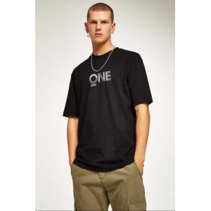 ieg™ Unisex Baskılı Oversize T-Shirt - Siyah