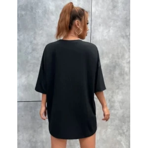 ieg™ Unisex Baskılı Oversize T-Shirt - Siyah