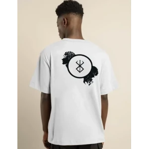 ieg™ Unisex Bisiklet Yaka Baskılı Oversize T-Shirt - Beyaz