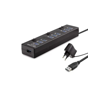 ieg™ Usb Hub 10*Usb 1M Siyah ( Güç Adaptörlü) HDX7005