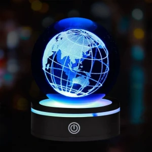 ieg™ USBli Dünya Tasarımlı Dönen Cam Küre