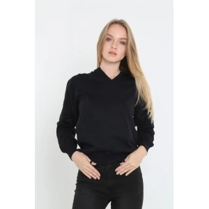 ieg™   Uzun Kol V Yaka Triko Kazak - Siyah