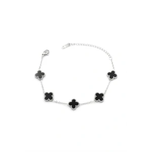 İEG® Vc Yonca Bileklik - Gümüş 11mm - Siyah