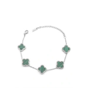İEG® VC Yonca Bileklik Gümüş - Yeşil
