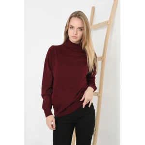 ieg™      Yarım Boğaz Triko Kazak- Bordo