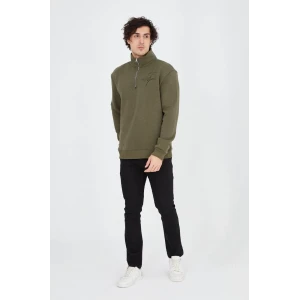 ieg™      Yarım Fermuarlı Baskılı Sweat - Yeşil -