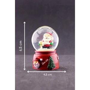 ieg ™ Yeni Yıl Noel Baba Temalı Mini Boy Işıklı Kar Küresi 6,5 cm A