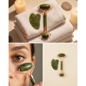 ieg™ Yeşim Taşı Yüz Bakım Seti Çift Başlıklı Roller Ve Gua Sha