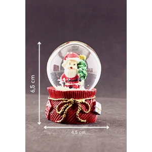 ieg ™ Yılbaşı 2023 Noel Baba ve Çam Ağacı Mini Boy Kar Küresi 6,5 cm