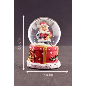 ieg ™ Yılbaşı Hediyeleri Temalı  Noel Baba Mini Boy Işıklı Kar Küresi 6,5 cm 1