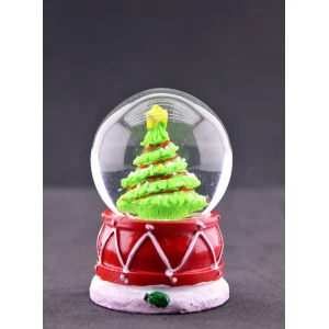 ieg ™  Yılbaşı Süslü Çam Ağacı Temalı Mini Boy Işıklı Kar Küresi 6.5 cm A