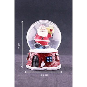 ieg ™ Yılbaşı Yeni Yıl Noel Baba Temalı Orta Boy Işıklı Kar Küresi 9 cm A