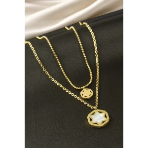 ieg™ Yıldız Sedef Çelik İkili Kolye