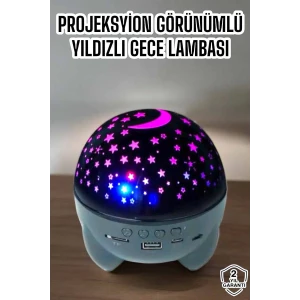 ieg™ Yıldız Yansıtmalı Projeksiyon Gece Lambası Şarjlı Taşınabilir