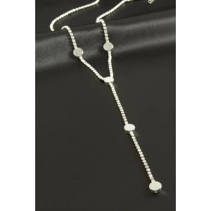 ieg™ Yuvarlak Şerit Taşlı Çelik Y Kolye