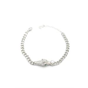 İEG Zirkon Taşlı Leopar Bileklik - Gümüş