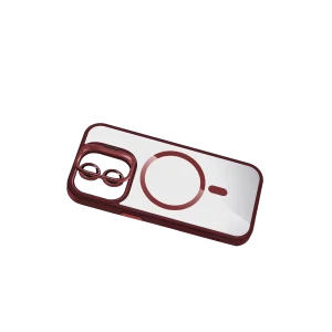 ieg™  Apple iPhone 11 Remim Lensli Magsafe Standlı Kapak - Bordo