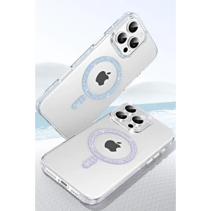 ieg™  Apple iPhone 14 Move Taşlı Magsafe Kapak - Natural Grey