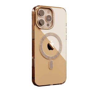 ieg™  Apple iPhone 16 Pro Max Tash Diamond Magsafe Kapak - Gold