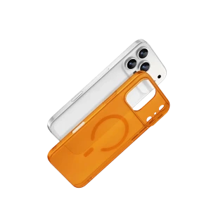 ieg™  Apple iPhone 17 Pro Combo Sert Şeffaf Magsafe Kapak - Turuncu