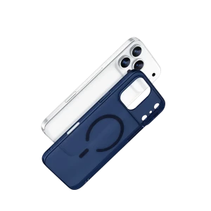 ieg™  Apple iPhone 17 Pro Max Combo Sert Şeffaf Magsafe Kapak - Mavi