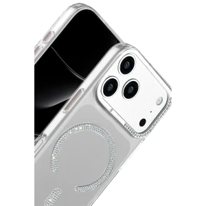 ieg™  Apple iPhone 17 Pro Tash Diamond Magsafe Kapak - Beyaz