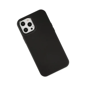 ieg™  iPhone 12 Pro Max Kılıf Asya Deri Silikon - Siyah
