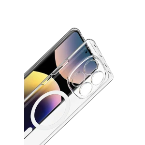 ieg™  Xiaomi Redmi Note 14 Pro 4G Combo Sert Şeffaf Magsafe Kapak - Şeffaf