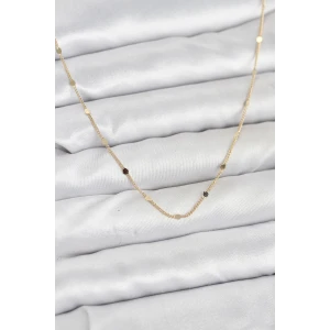 ietaks™ CM 14K Gold Renk Ezme Pul Model 60 cm Kadın Kolye