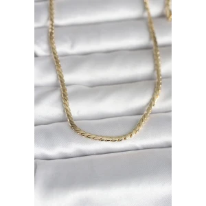 ietaks™ CM 14K Gold Renk Yassı Model 60 cm Kadın Kolye