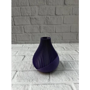 ieg™ 11 cm Mor Minimal Çizgili Vazo Masa Üstü Şık Dekor Objesi