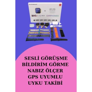 ieg™ Akıllı Saat Bluetooth Kulaklık Hediyeli Bildirim Görme Sesli Görüşme Çoklu Kordon