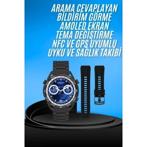 ieg™ Akıllı Saat Çelik Kordonlu Amoled Ekran Android ve İOS Uyumlu Çağrı Cevaplayabilen