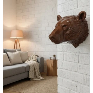 ieg™ Ayı Başı Duvar Dekoru Modern Asılabilir Heykel 25x19 cm