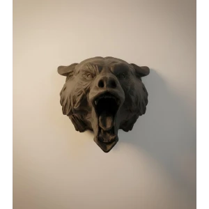 ieg™ Ayı Tasarım Siyah 3D Duvar Heykeli